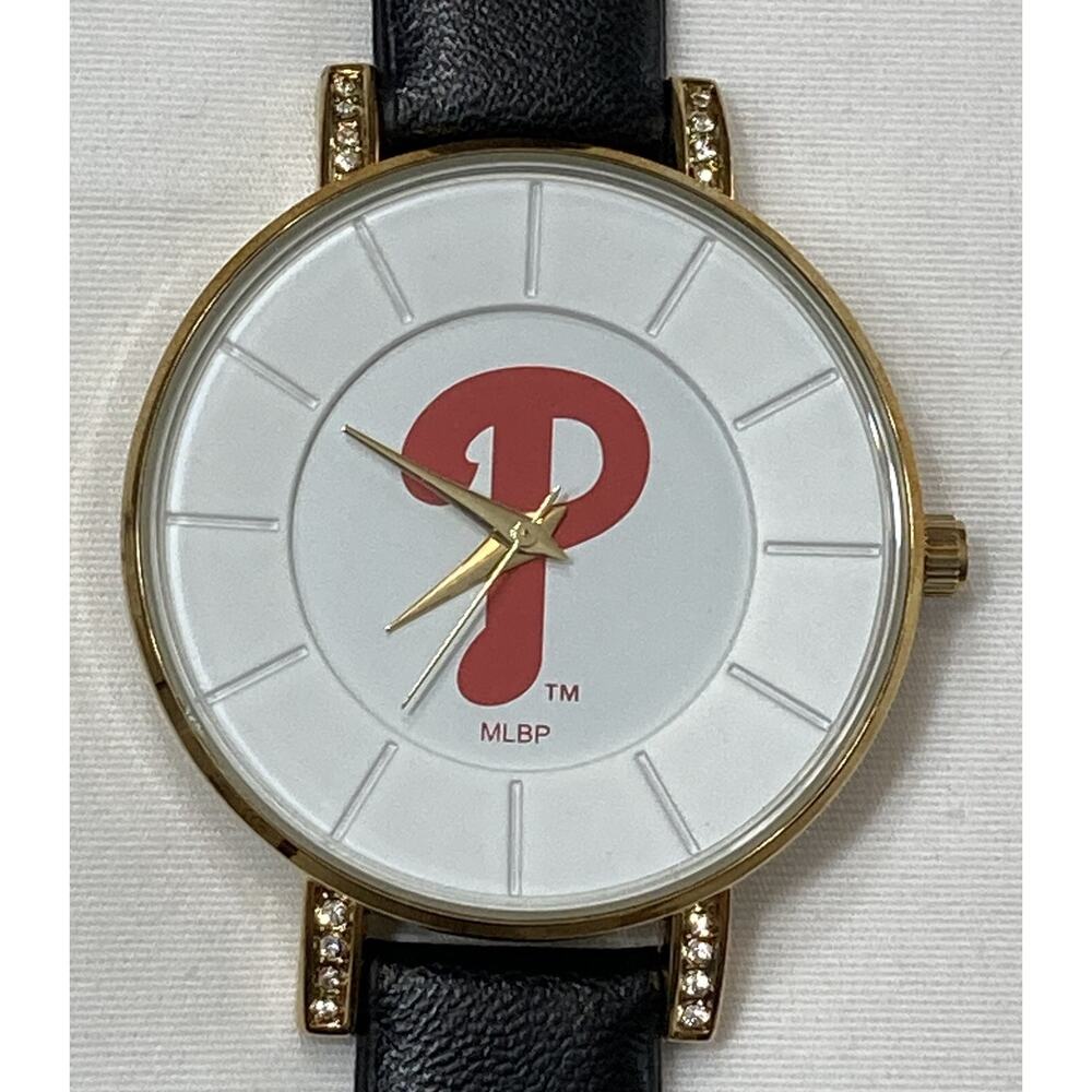 Women's Philadelphia Phillies Lunar Style Sparo Sports Watch Black Leather Band